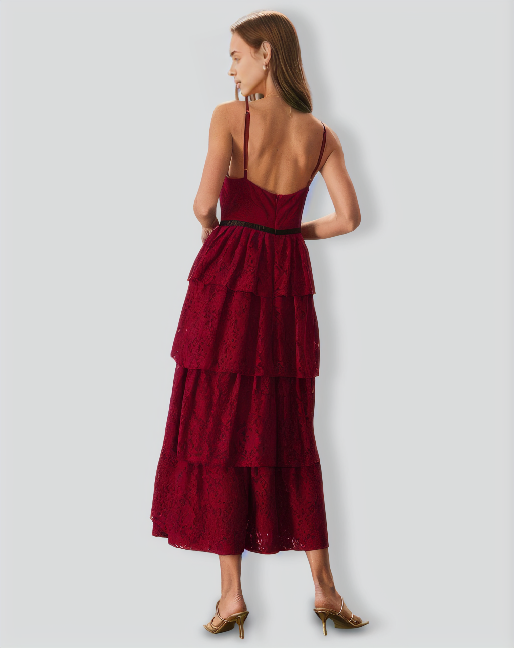 Sweetheart Neck Lace Maxi Dress