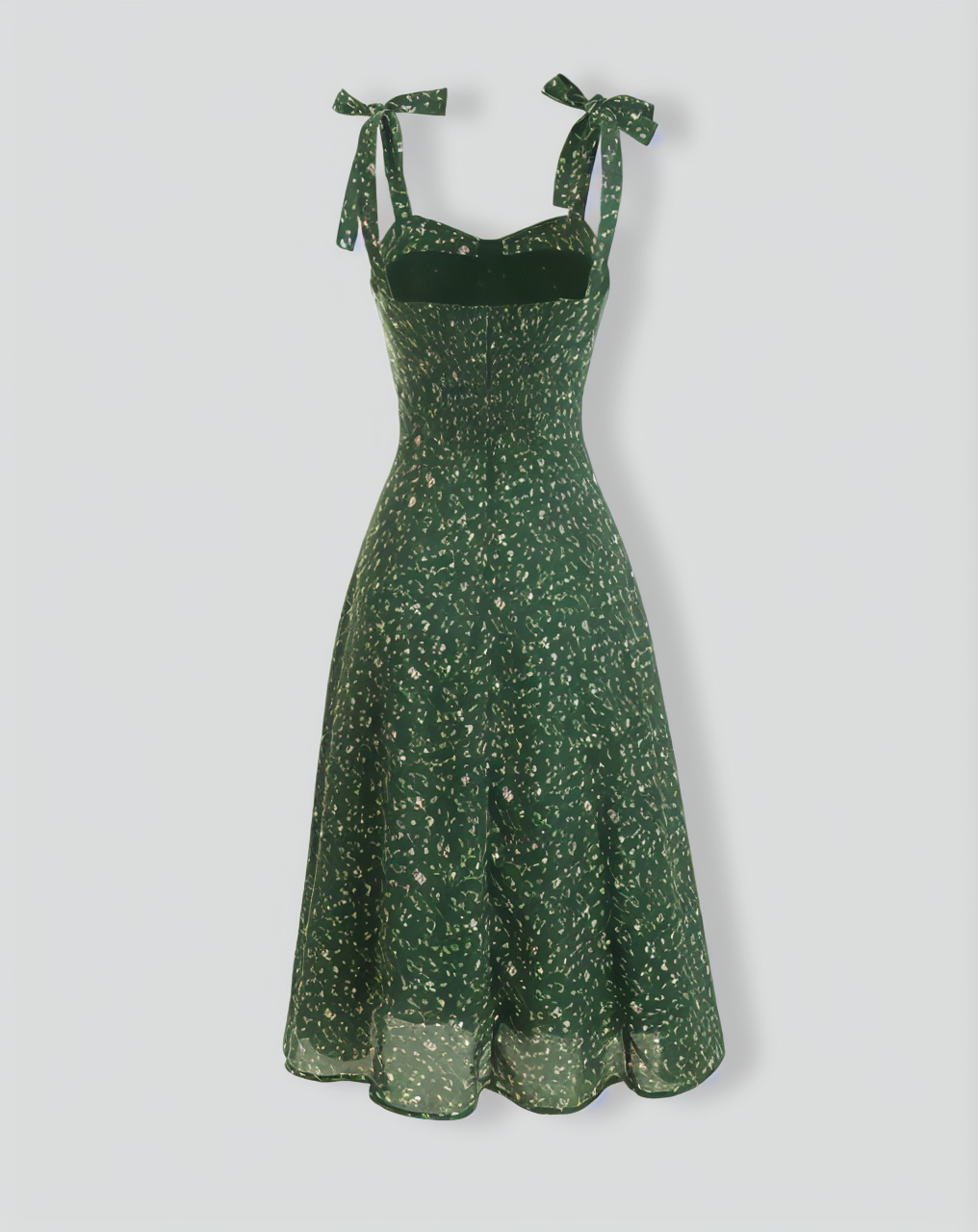 The Floral Tie Straps Midi Dress