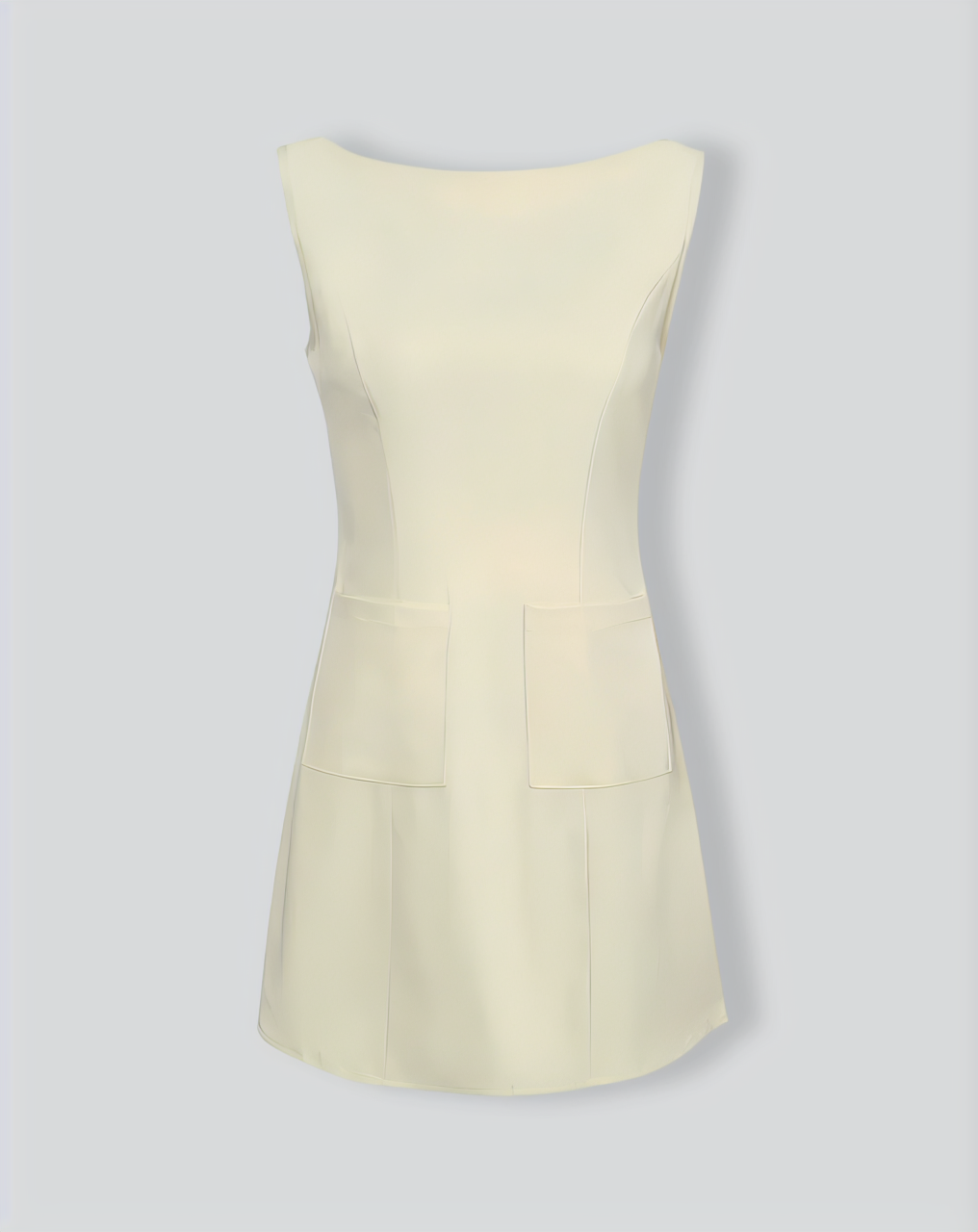 The Yellow Boat Neck Cutout Mini Dress