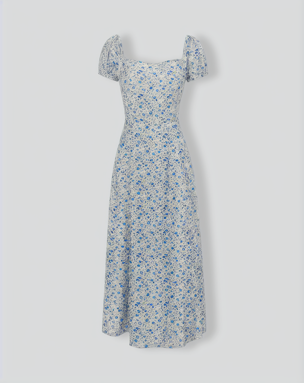 The Square Neck Floral Slit Maxi Dress