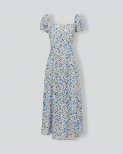 The Square Neck Floral Slit Maxi Dress