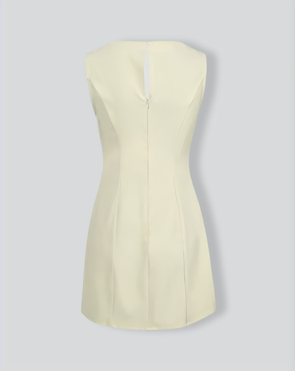 The Yellow Boat Neck Cutout Mini Dress