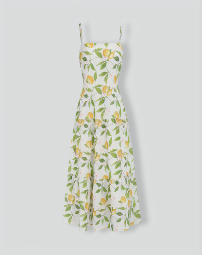 Women's Floral Ruched Slip Maxi Dress
