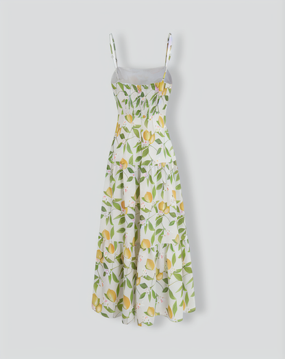 Women's Floral Ruched Slip Maxi Dress