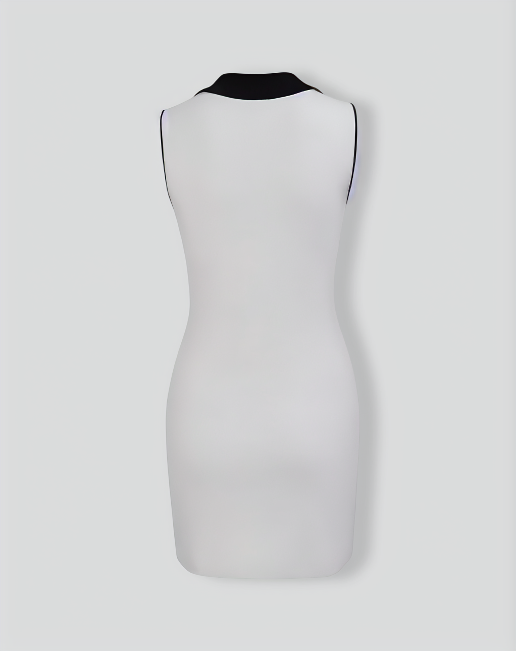 Women's White Contrasting Bodycon Sweater Mini Dress