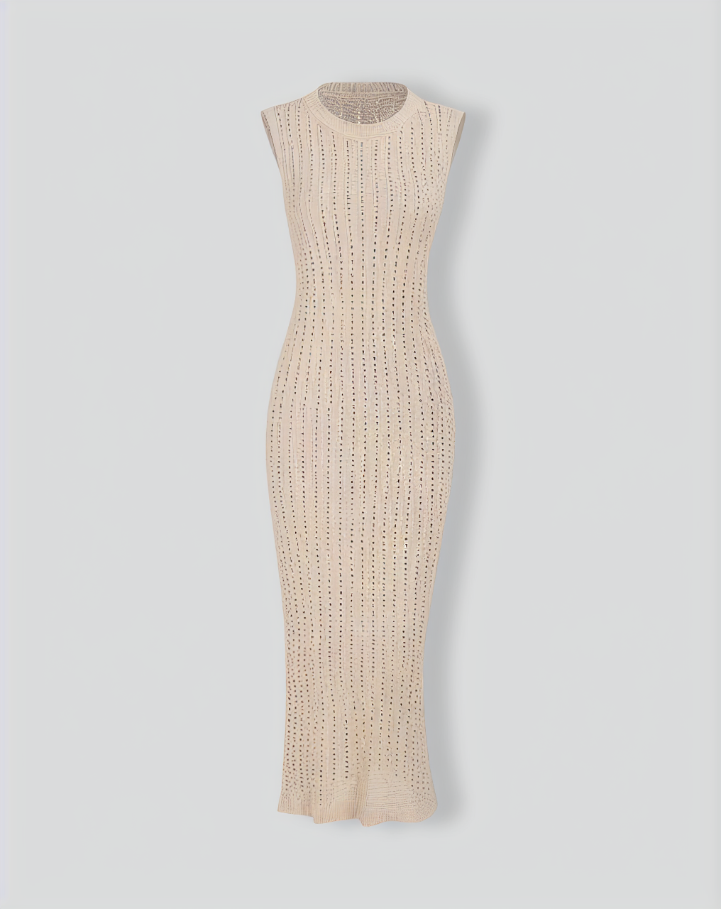 Apricot Sleeveless Bodycon Sweater Dress