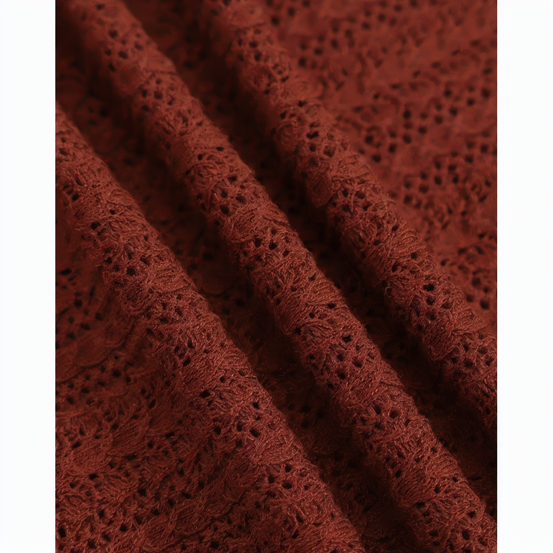 Women's Brown Round Neck Slim Sweater