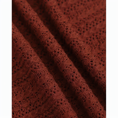 Women's Brown Round Neck Slim Sweater