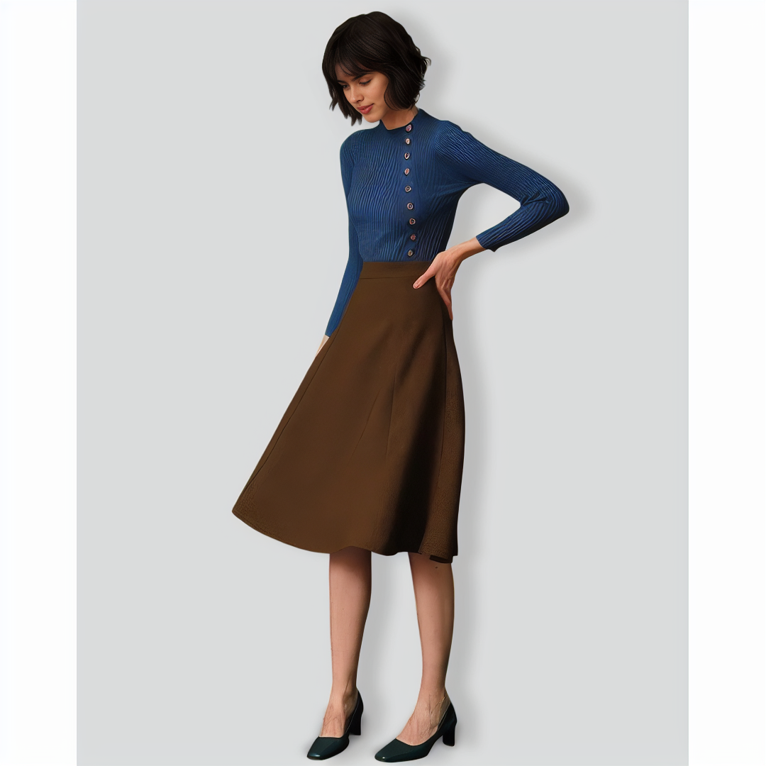 The Solid Mock Neck Ribbed Knit Top