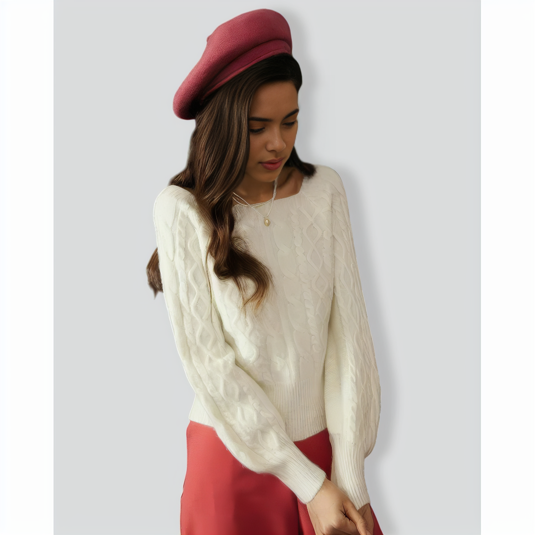 The Romance Cable Knit Crew Sweater