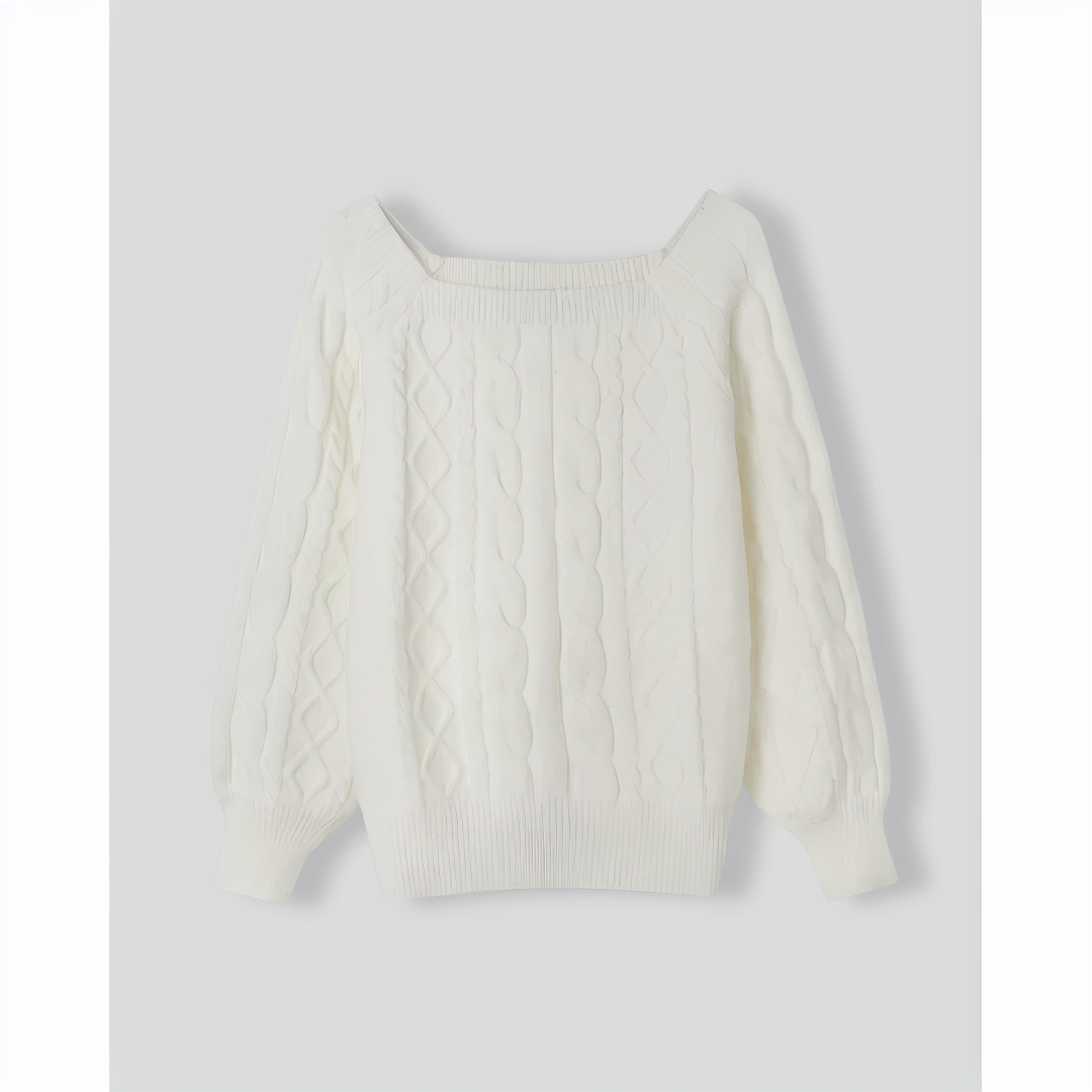 The Romance Cable Knit Crew Sweater