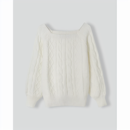 The Romance Cable Knit Crew Sweater