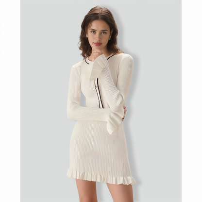 Women's White Contrasting Knit Top