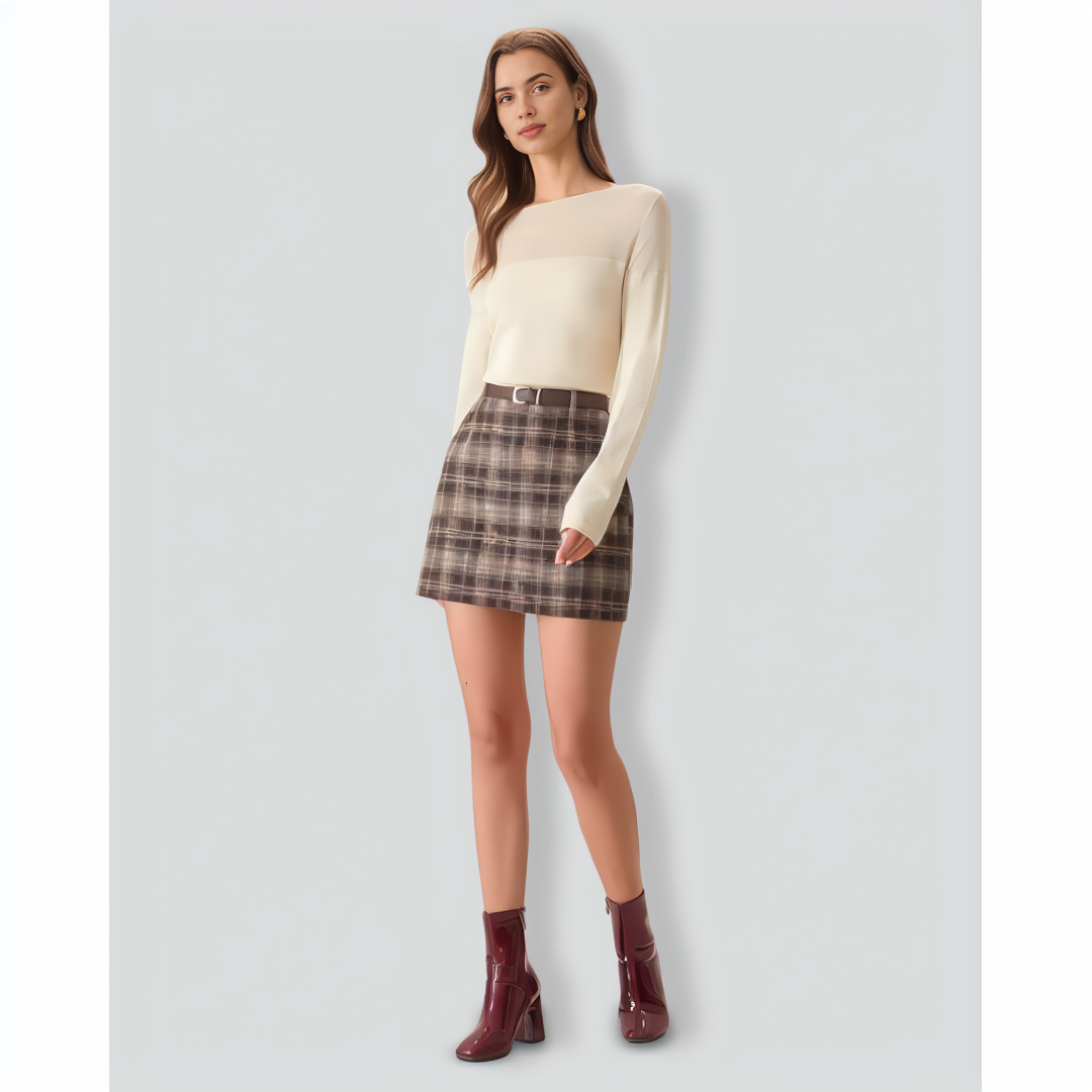 The Apricot Boat Neck Sheer Knit Top