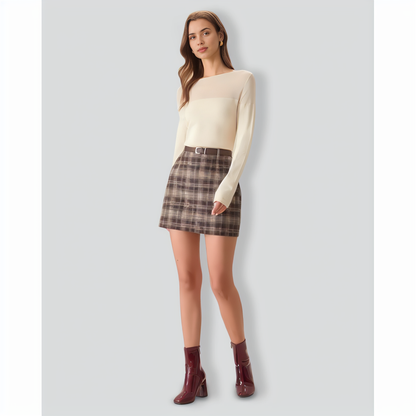 The Apricot Boat Neck Sheer Knit Top