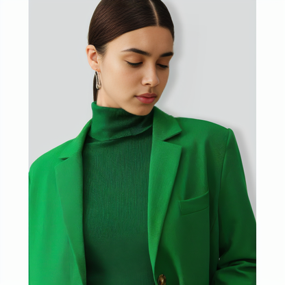 The Solid Turtleneck Ribbed Sweater