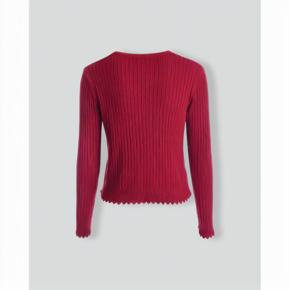 The Solid V Neck Ribbed Cardigan