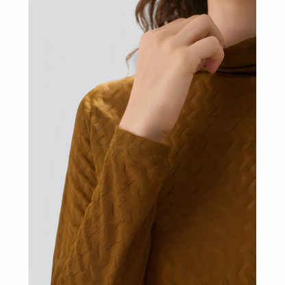 Army Green Mock Neck Knit Tee