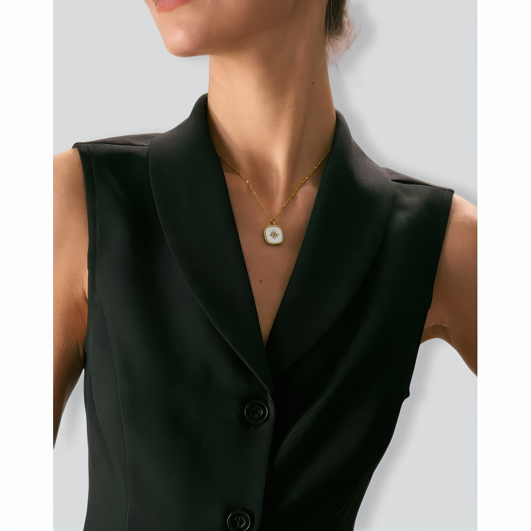The Black Lapel Sleeveless Button Up Vest