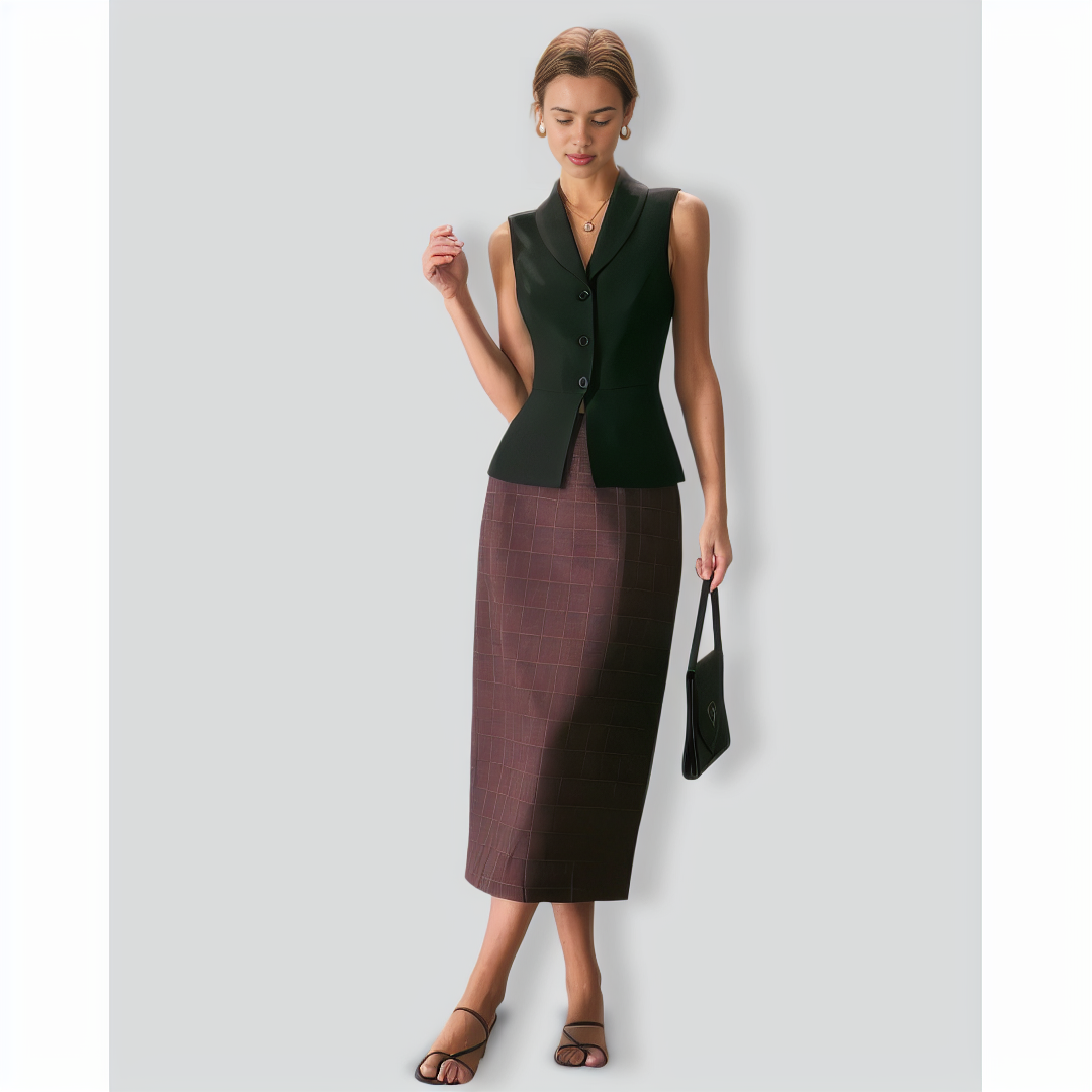 The Black Lapel Sleeveless Button Up Vest