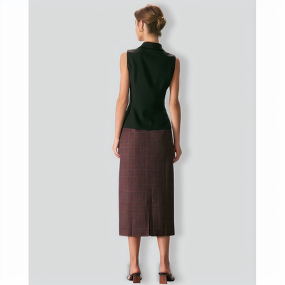 The Black Lapel Sleeveless Button Up Vest