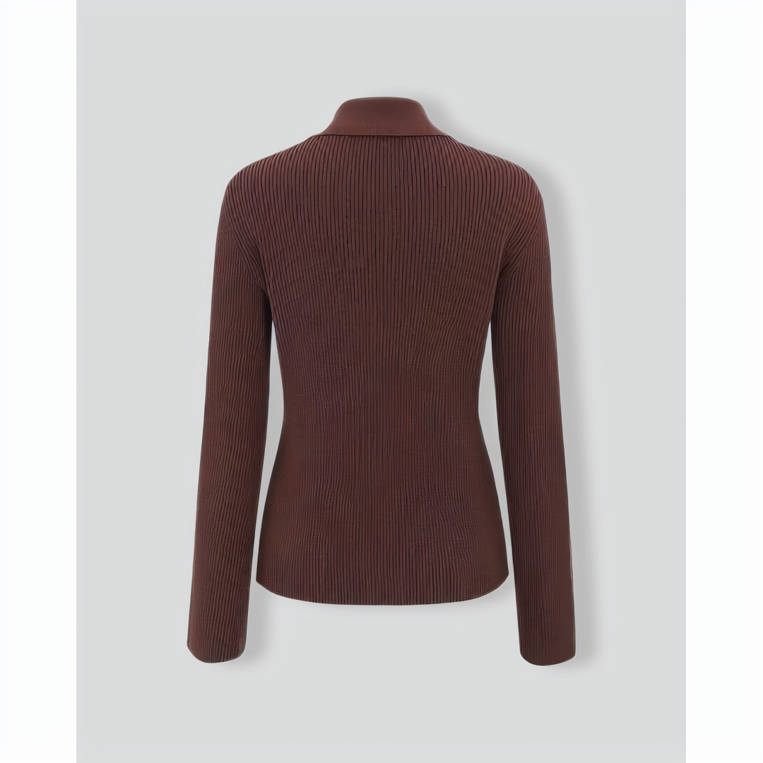 Brown Bell Sleeve Single-Breasted Cardigan