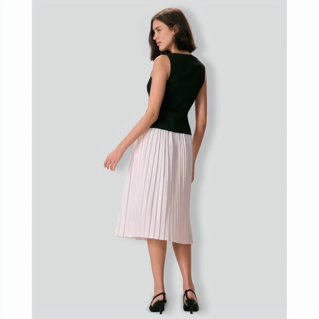 The Black Boat Neck Button Tank Top