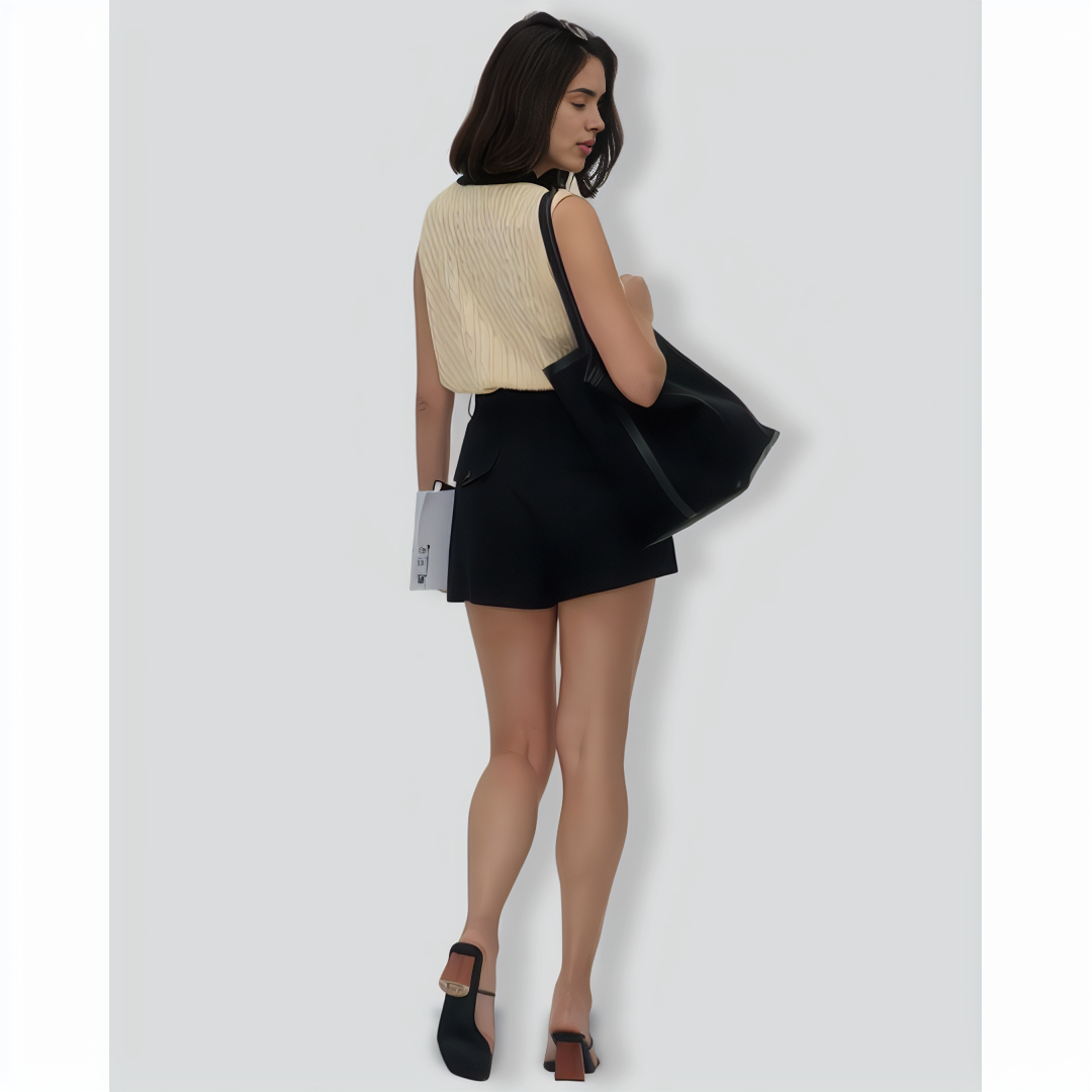 The Apricot Collared Colorblock Knit Tank Top