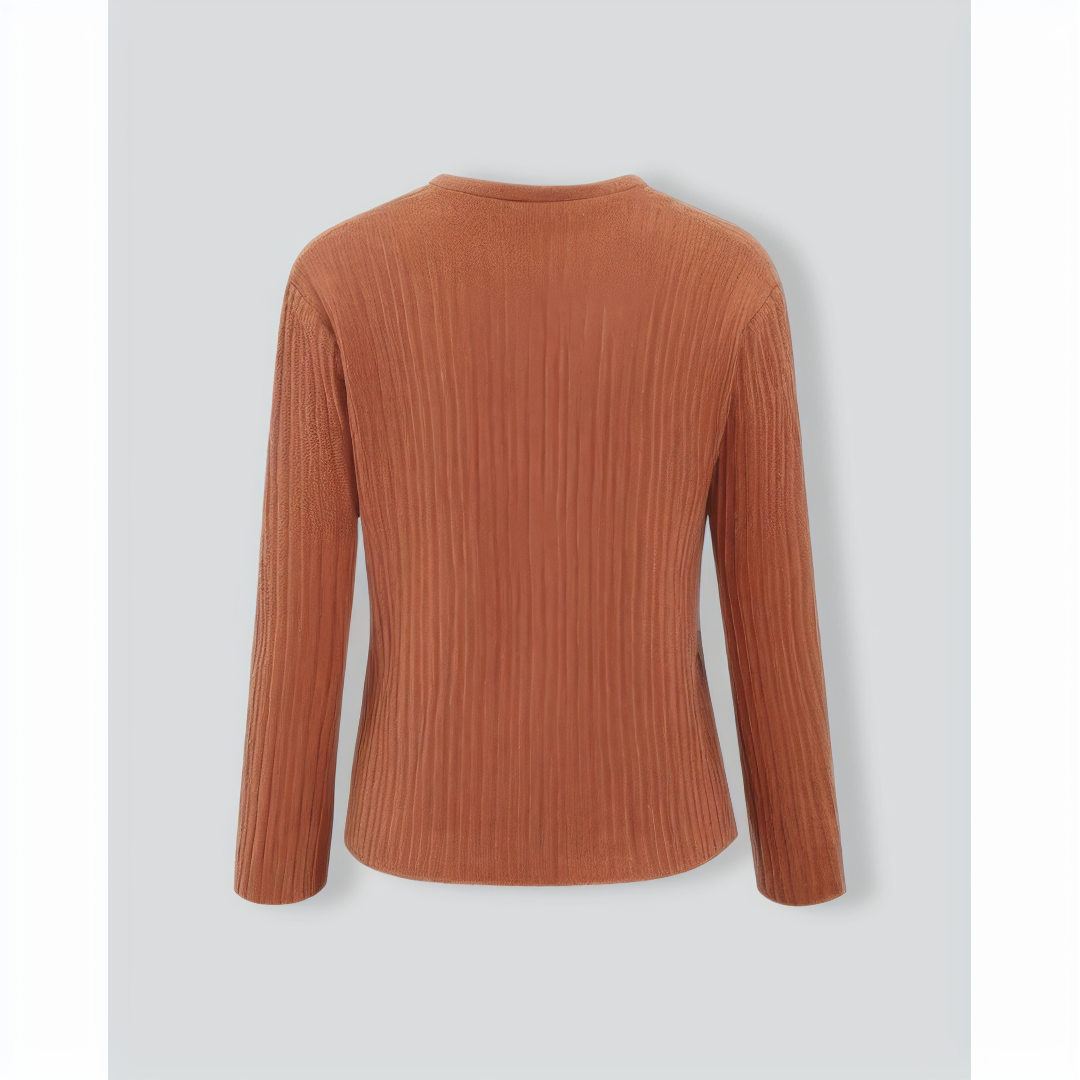 Caramel Button Slim Slit Cardigan