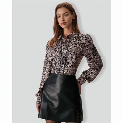 The Khaki Collared Cashew Flower Print Shirt