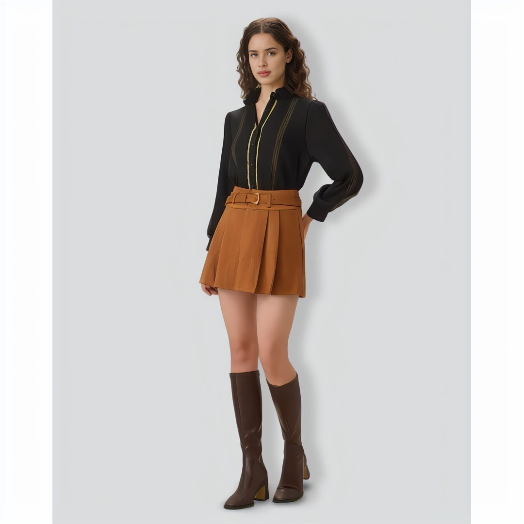 Black Sheer Ruffled Blouse