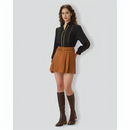 Black Sheer Ruffled Blouse