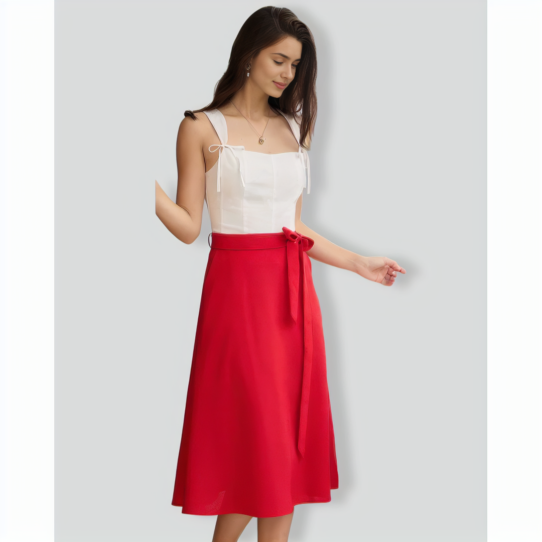 The White Square Neck Bowknot Tank Top