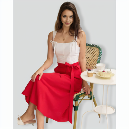 The White Square Neck Bowknot Tank Top