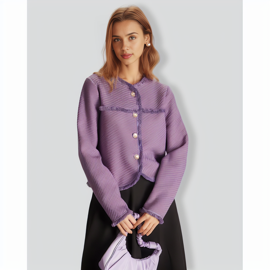 The Purple Crew Neck Single Breasted Jacket
