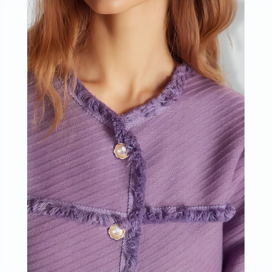 The Purple Crew Neck Single Breasted Jacket