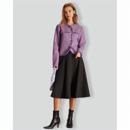 The Purple Crew Neck Single Breasted Jacket