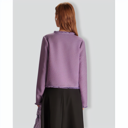 The Purple Crew Neck Single Breasted Jacket