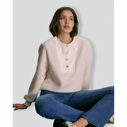 The Beige Teddy Patchwork Sweatshirt