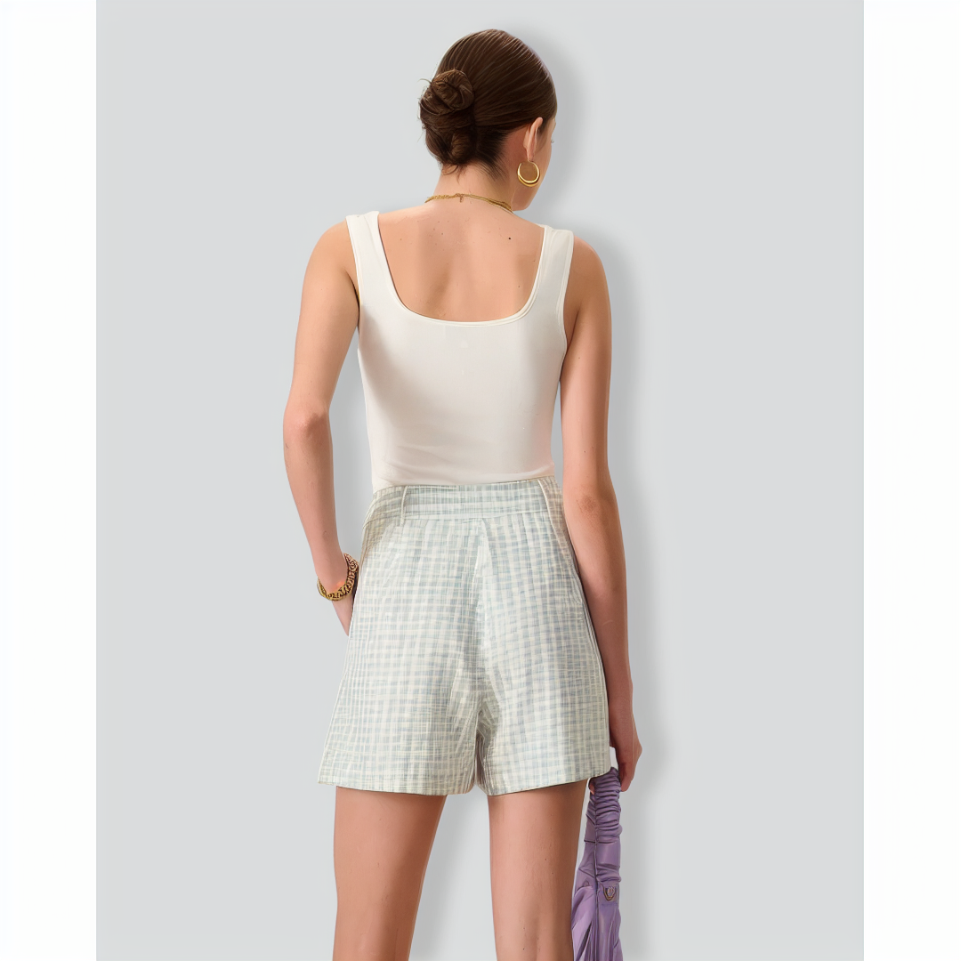 Women's White Knitted Ribbed Tank Top