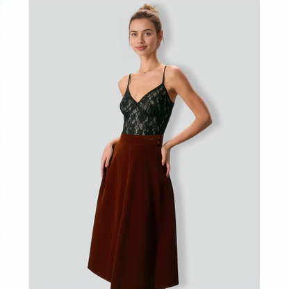 The Black V-Neck Lace Cami Top