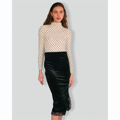 The Polka Dot Mock Neck Knit Top
