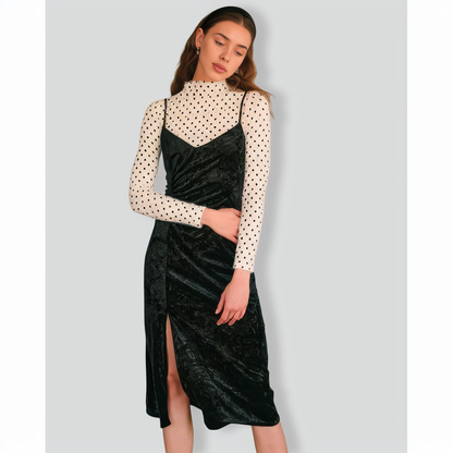 The Polka Dot Mock Neck Knit Top