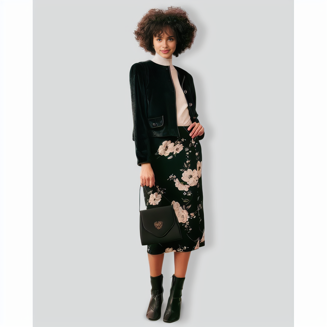 The Black Crew Neck Velvet Jacket