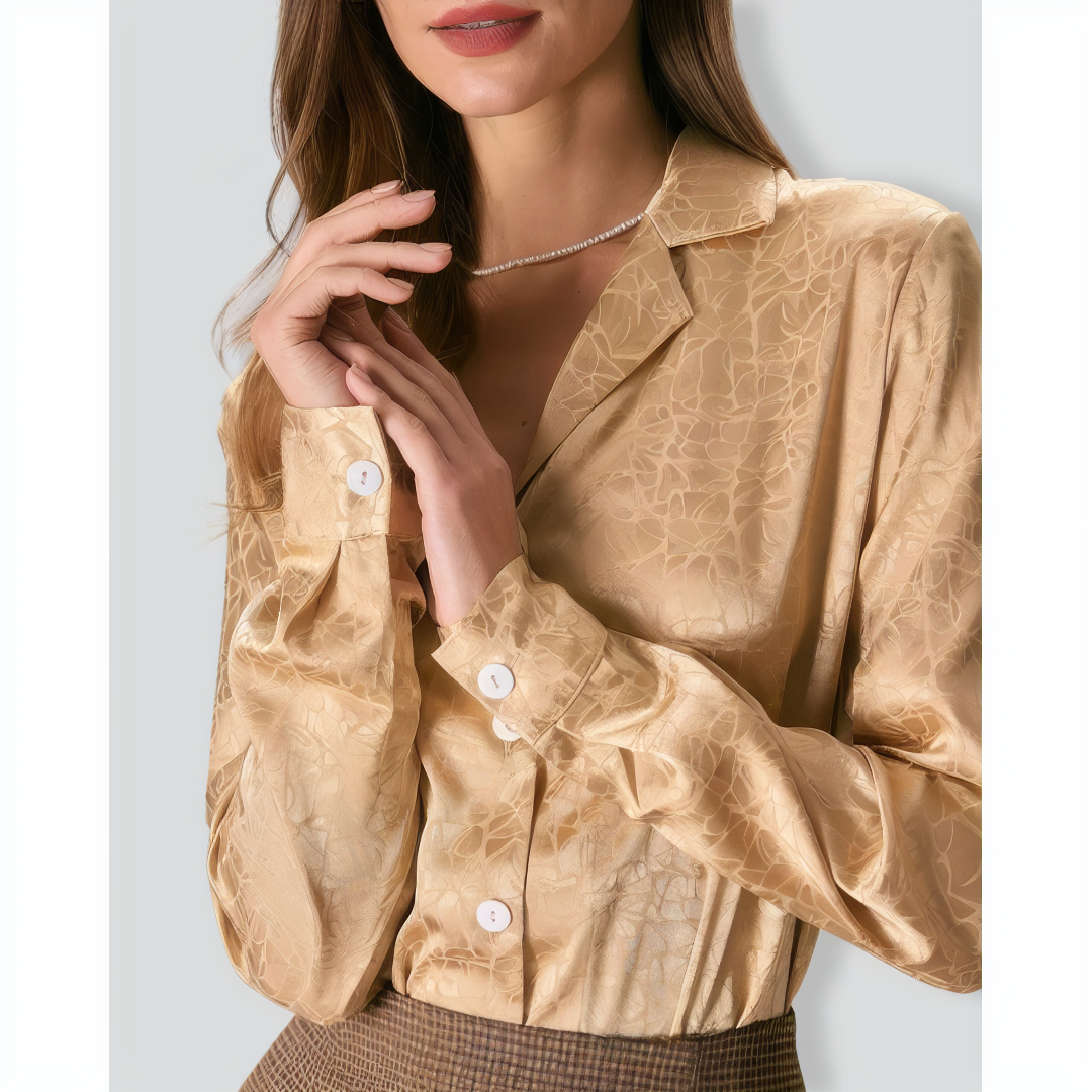 The Yellow Geometric Jacquard Satin Shirt