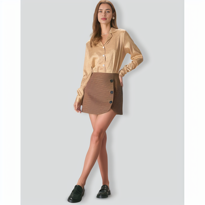 The Yellow Geometric Jacquard Satin Shirt