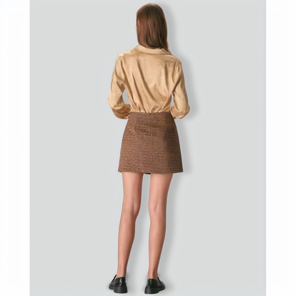 The Yellow Geometric Jacquard Satin Shirt