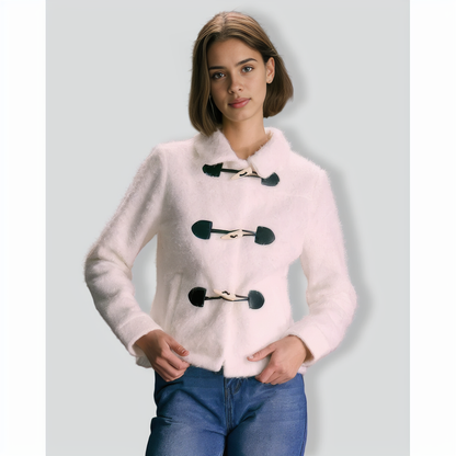 The White Horn Button Long Sleeve Jacket