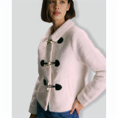 The White Horn Button Long Sleeve Jacket