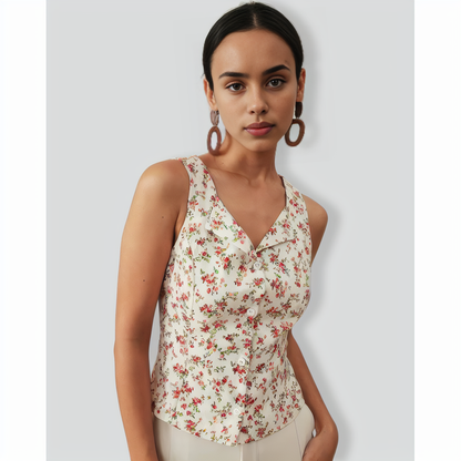 The Sleeveless Floral Shirt